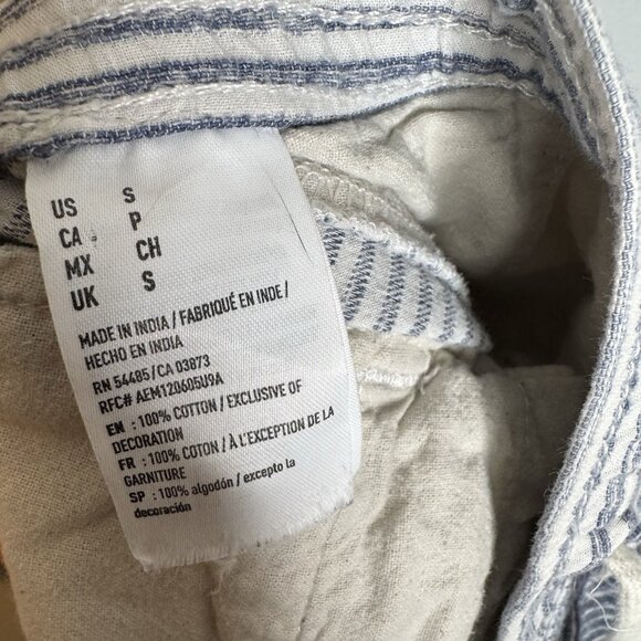 Men’s American Eagle Small Striped Blue White Shorts Drawstring - Picture 6 of 6